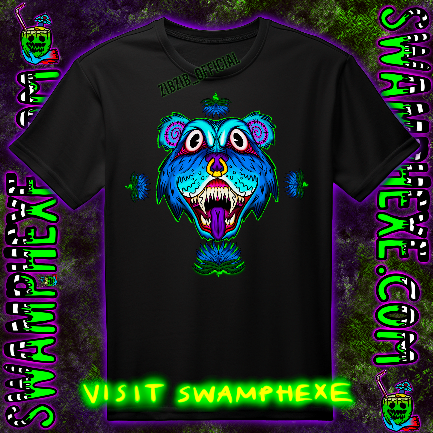 2 pc Blue bear/Lotus artwork combo