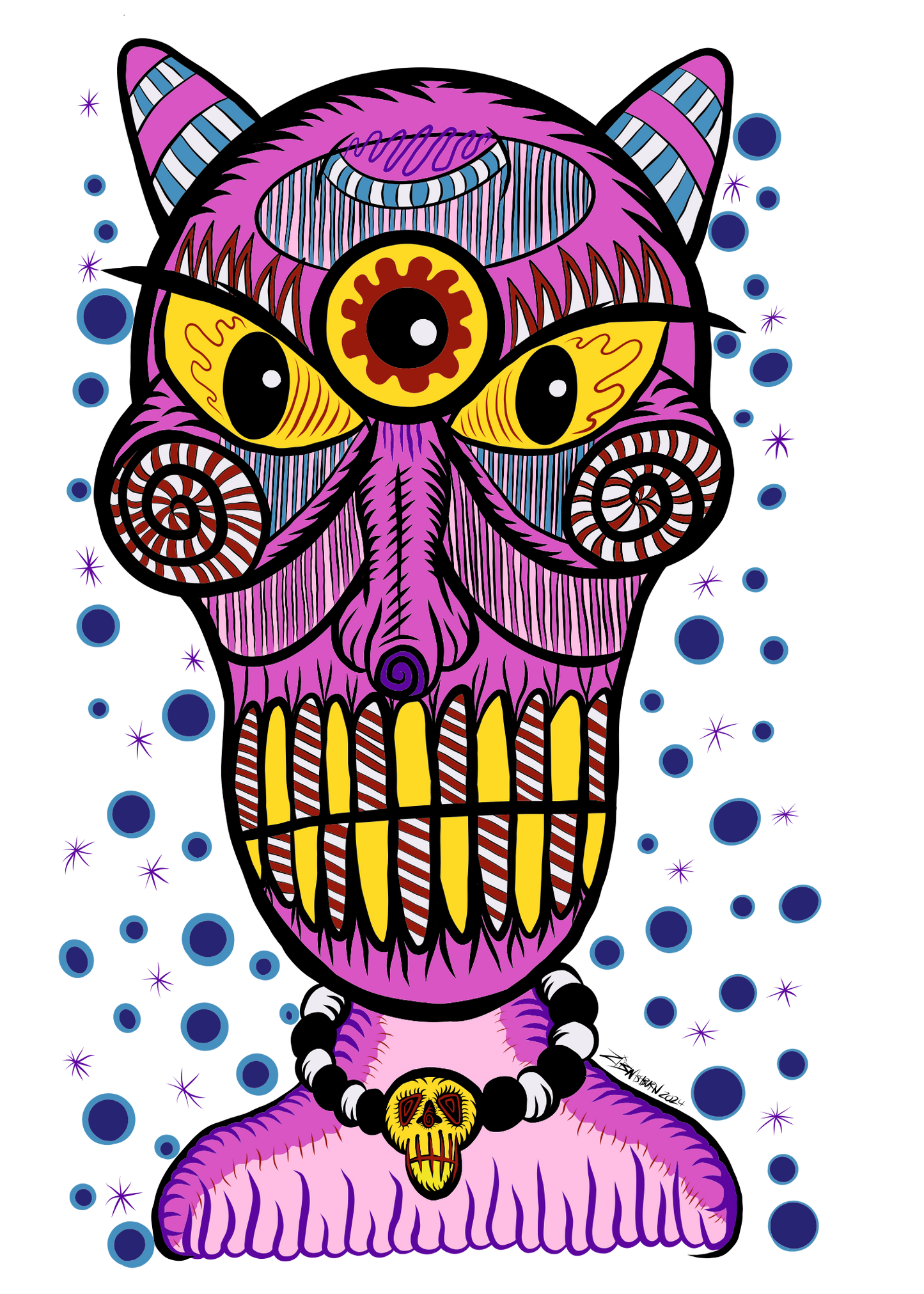 Pink voodoo devil png