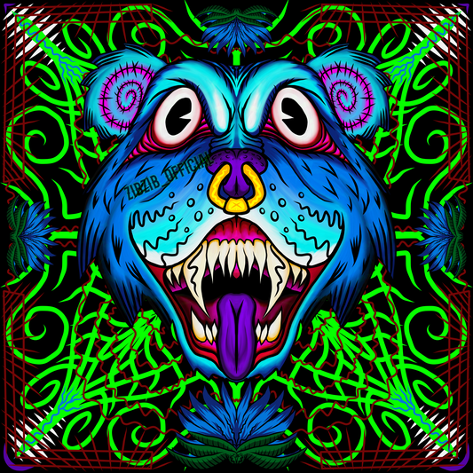 2 pc Blue bear/Lotus artwork combo